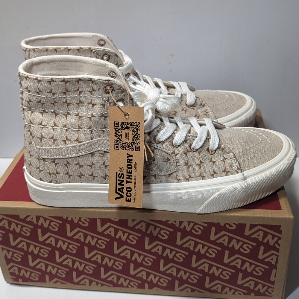 Vans SK8-HI Tapered  Eco Theory Checkerboard Brown Unisex - Picture 9 of 17